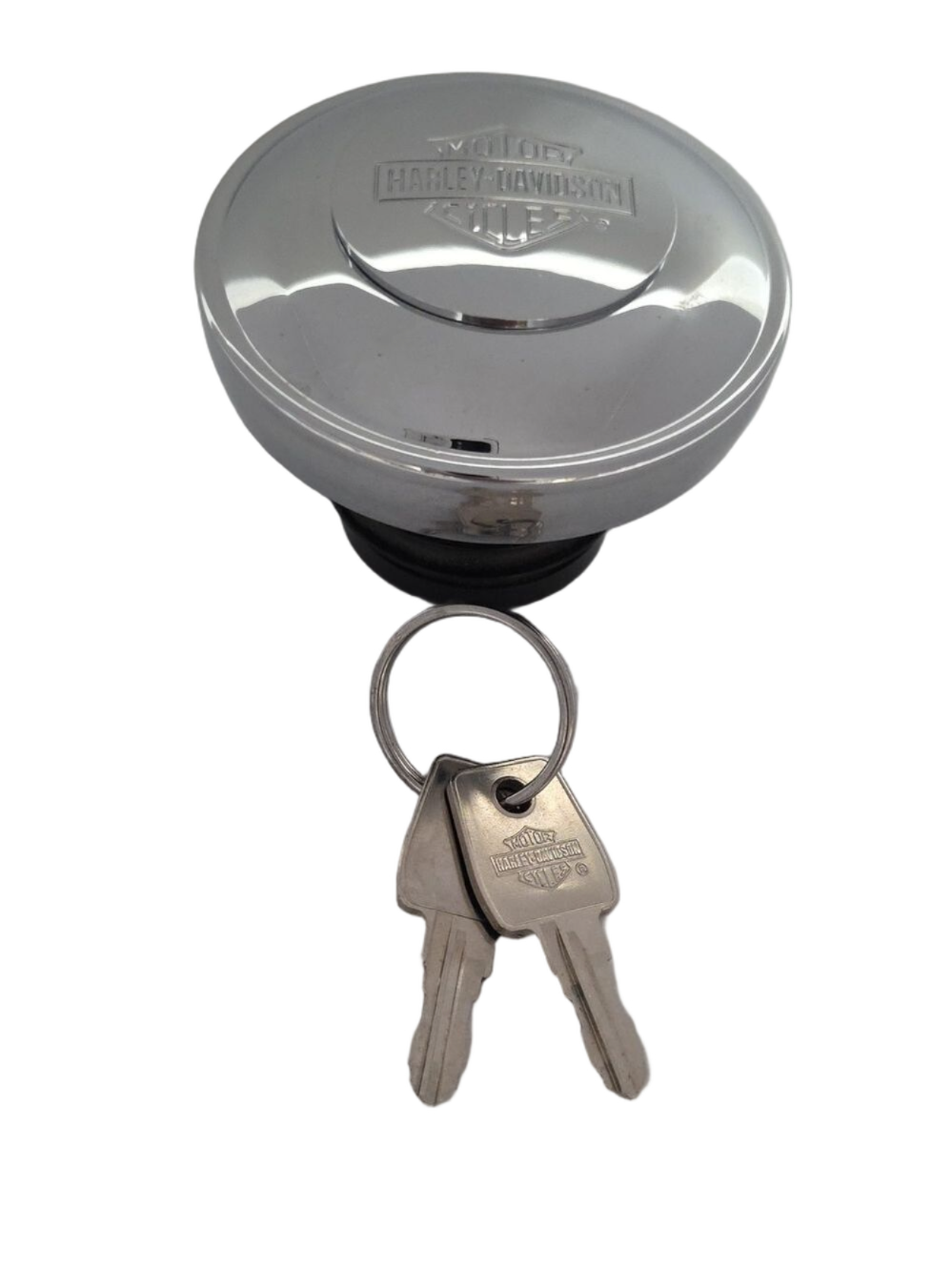 Harley-Davidson Chrome Bar & Shield Locking Fuel Cap, PN 61100129A